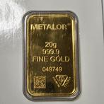 20 gram - Goud .999 - Metalor - Met certificaat, Postzegels en Munten