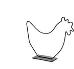 Metalen Frame Hen Kip op voet Zwart 29x25 cm, Nieuw