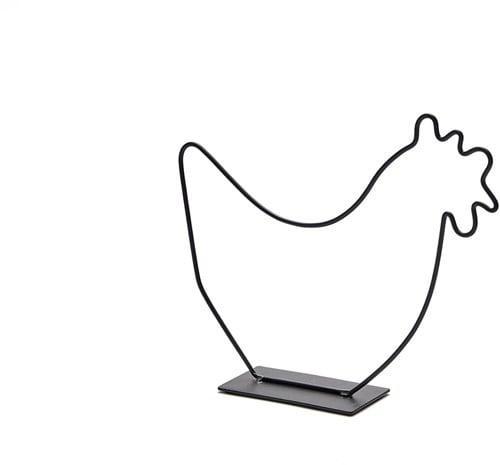 Metalen Frame Hen Kip op voet Zwart 29x25 cm, Huis en Inrichting, Woonaccessoires | Kunstplanten en Kunstbloemen, Nieuw