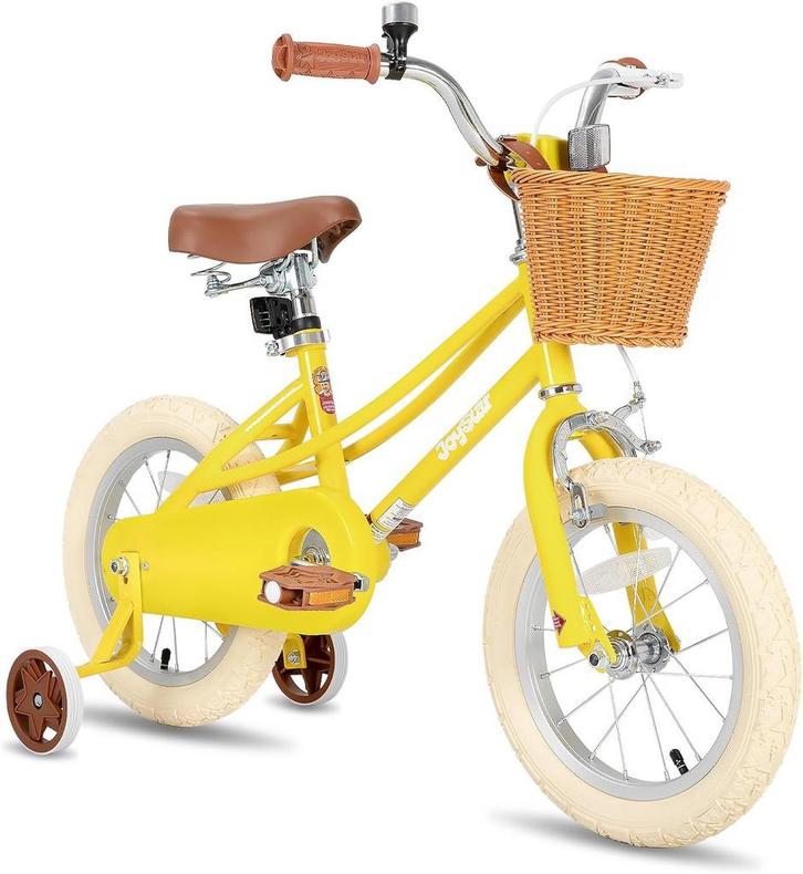 Kinderfiets - Meisjesfiets 12 Inch - Zijwieltjes - Geel - Jo, Kinderen en Baby's, Speelgoed | Buiten | Voertuigen en Loopfietsen