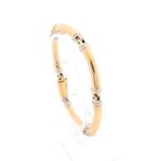18 Krt. Bicolor armband; 19 cm | Robuust (schakelarmband), Ophalen of Verzenden, Gebruikt, Overige kleuren, Goud