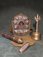 Antique Sanctuaire (4) - Cuivre, Plaqué(e) argent, Textile -