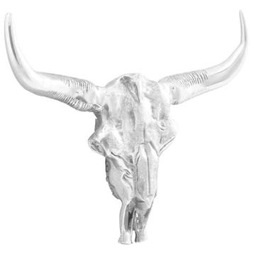 vidaXL Bullschedel Zilver 53 x 11 x 40 cm Aluminium beschikbaar voor biedingen