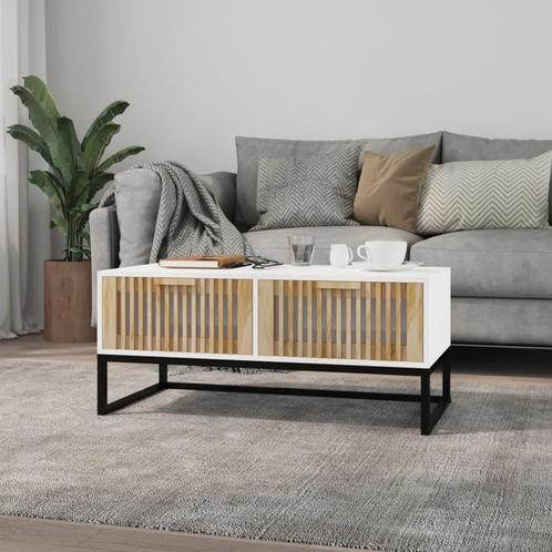 vidaXL Salontafel 80x40x35 cm bewerkt hout en ijzer wit, Huis en Inrichting, Tafels | Salontafels, Nieuw, Verzenden