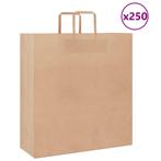 vidaXL Papieren zakken 250 st met hengsels 45x17x48 cm bruin, Diversen, Cadeauverpakkingen, Verzenden, Nieuw