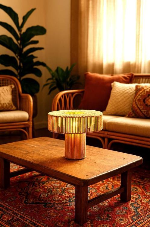 Tafellamp Natuur touw – Boho chic sfeermaker, Huis en Inrichting, Lampen | Tafellampen, Nieuw, Overige materialen, Minder dan 50 cm