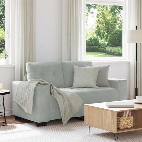 vidaXL Loveseat bank 120 cm fluweel lichtgrijs, Huis en Inrichting, Zetels | Zetels, Nieuw, Verzenden
