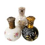 Parfumfles (3) - Berger lampe - Glas, Messing, Porselein