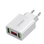 DrPhone - Thuislader 2 poorten USB-oplader 2.2A Smart Fast, Verzenden