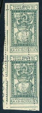 Koninkrijk Italië 1921 - Dante Alighieri 25 cent met, Postzegels en Munten, Gestempeld
