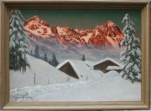 Hans Barma (Barma-Smetlak) (1903-?) - Winter in the Austrian, Antiek en Kunst, Kunst | Schilderijen | Klassiek