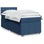 vidaXL Boxspring met matras stof blauw 90x200 cm, Verzenden, Nieuw