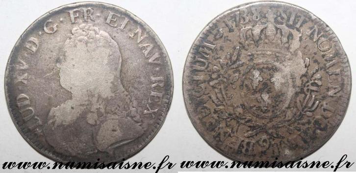 Écu France Frankreich Gad 321 Louis Xv Ecu Mit Olivenzwei.., Postzegels en Munten, Munten | Europa | Niet-Euromunten, België, Verzenden