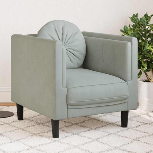 vidaXL Fauteuil met kussen fluweel lichtgrijs, Huis en Inrichting, Zetels | Zetels, Nieuw, Verzenden