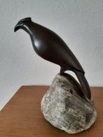 sculptuur, Valk op granieten blok - 23 cm - Gepatineerd, Antiek en Kunst