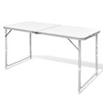 vidaXL Campingtafel inklapbaar en verstelbaar 120x60 cm