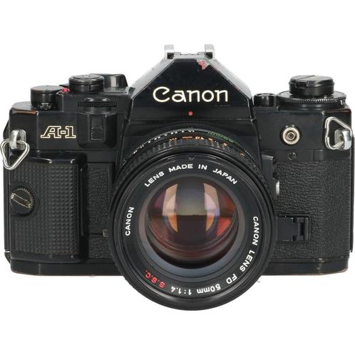 Tweedehands Canon A-1 + Canon FD 50mm f/1.4 SSC CM3169, Audio, Tv en Foto, Overige Audio, Tv en Foto, Gebruikt, Ophalen of Verzenden