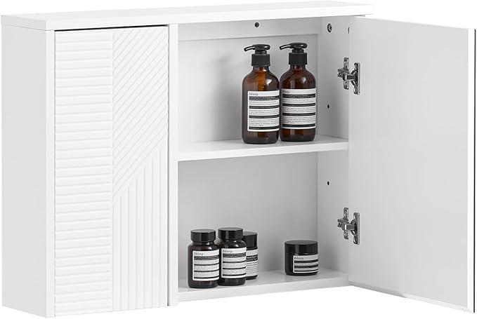 Tweedekans | SoBuy BZR153-W Spiegelkast met lamellendeur,, Huis en Inrichting, Woonaccessoires | Spiegels, Ophalen of Verzenden