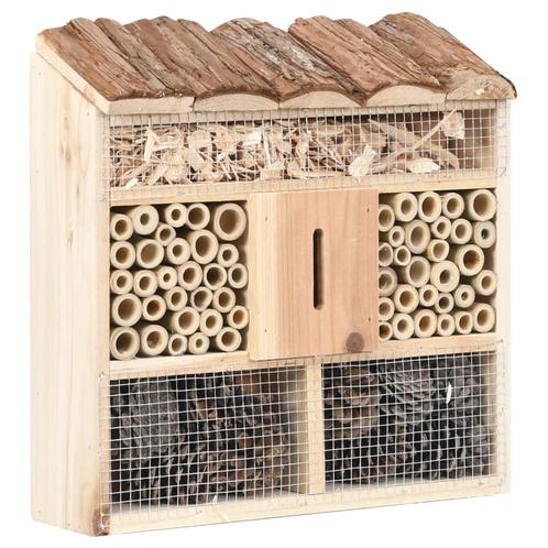 vidaXL Hôtel à insectes 30x10x30 cm Bois de sapin, Jardin & Terrasse, Maisons & Bains d'oiseaux, Neuf, Envoi