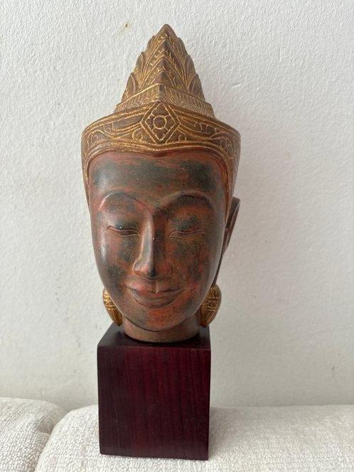 Kambodscha Buddha Kopf Skulptur Khmer Angkor - Beeld -, Antiek en Kunst, Kunst | Niet-Westerse kunst