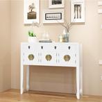 vidaXL Buffet en style chinois en bois massif Blanc, Verzenden, Neuf