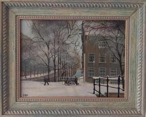 Lois Kapr (1922-2007) - Amsterdam reguliersgrachten, Antiek en Kunst, Kunst | Schilderijen | Klassiek