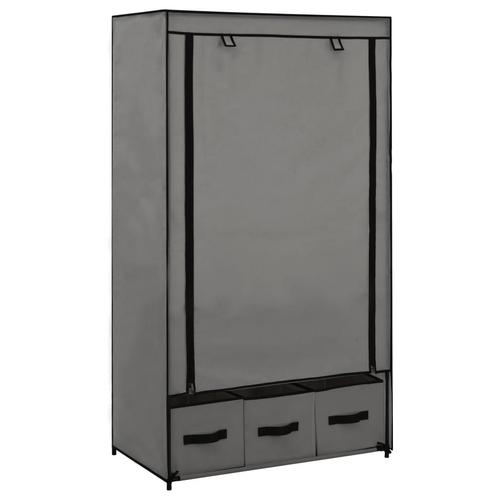 vidaXL Kledingkast 87x49x159 cm stof grijs, Huis en Inrichting, Kasten | Kleerkasten, Nieuw, Verzenden