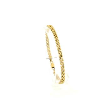 Gouden Bismarck schakel armband | 18,5 cm (unisex) (unisex) beschikbaar voor biedingen