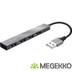 Trust Halyx 4-Port Mini USB Hub Aluminium, Computers en Software, Verzenden, Nieuw