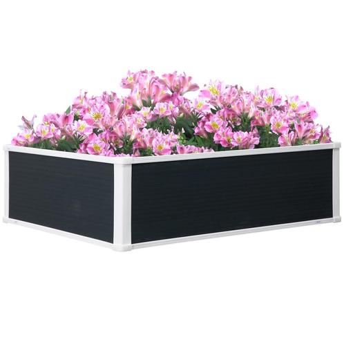 TRUUSK Verhoogde Plantenbak Grijs 100x80x30cm - Met Drainage, Tuin en Terras, Bloembakken en Plantenbakken, Verzenden