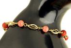 Kralenarmband - 18 karaat Geel goud Koraal, Handtassen en Accessoires, Antieke sieraden