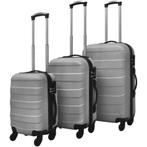 vidaXL 3-delige Kofferset hard 45,5/55/66 cm zilverkleurig, Handtassen en Accessoires, Koffers, Verzenden, Nieuw