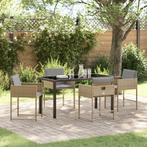 vidaXL 5-delige eetset voor in de tuin met kussens in, Verzenden, Nieuw