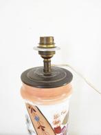 Lampe de table - Fleurs peintes - Opaline, Antiquités & Art, Curiosités & Brocante