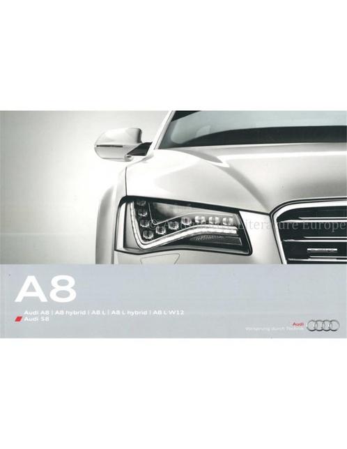 2012 AUDI A8/S8 BROCHURE DUITS, Boeken, Auto's | Folders en Tijdschriften, Ophalen of Verzenden