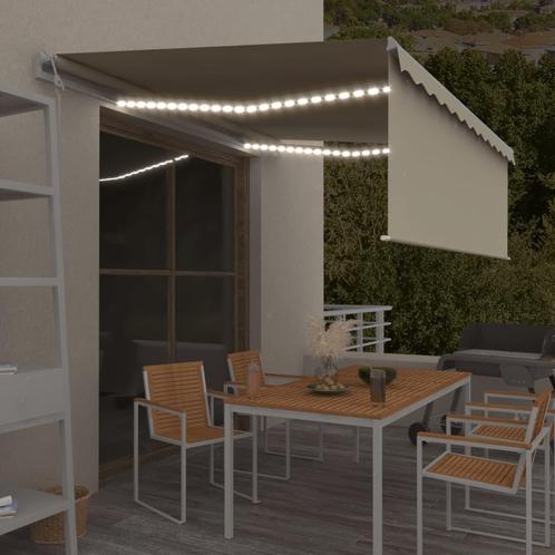 vidaXL Luifel automatisch met rolgordijn, LED en windsensor, Tuin en Terras, Zonneschermen, Nieuw, Verzenden