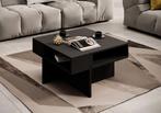 Meubella | salontafel mat zwart vierkant 70x70x40 cm