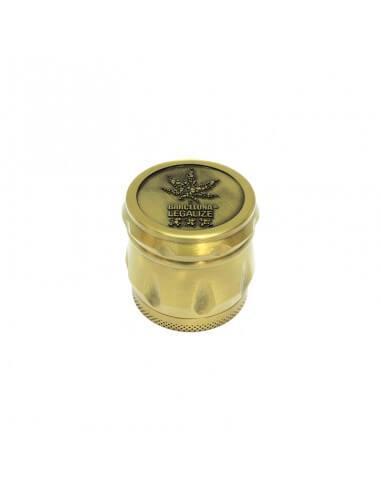 Embossed Kruidengrinder Legalize Goud, Verzamelen, Rookartikelen, Aanstekers en Luciferdoosjes, Nieuw, Verzenden