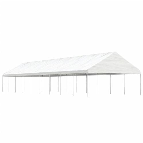 vidaXL Prieel met dak 20,07x5,88x3,75 m polyetheen wit, Tuin en Terras, Partytenten, Nieuw, Verzenden