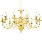 vidaXL Kroonluchter 12xE14 goudkleurig, Maison & Meubles, Lampes | Lustres, Verzenden