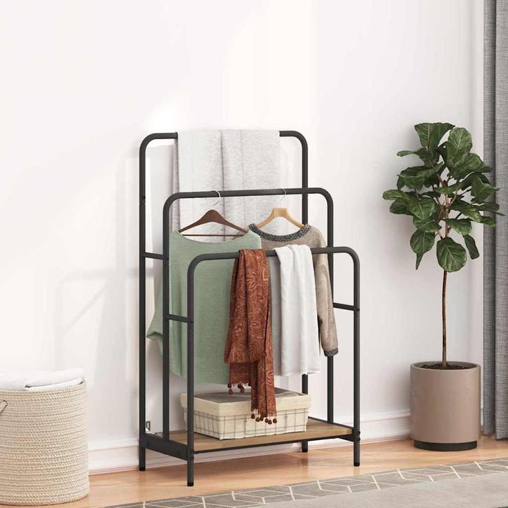 vidaXL Kledingrek met plank artisanaal eikenkleurig 60 x 30, Huis en Inrichting, Woonaccessoires | Kapstokken, Nieuw, Verzenden