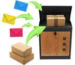 Pakketbrievenbus 43x24x52cm | Retour Deal | 35% Korting, Verzenden, Nieuw, Staal, Staande brievenbus