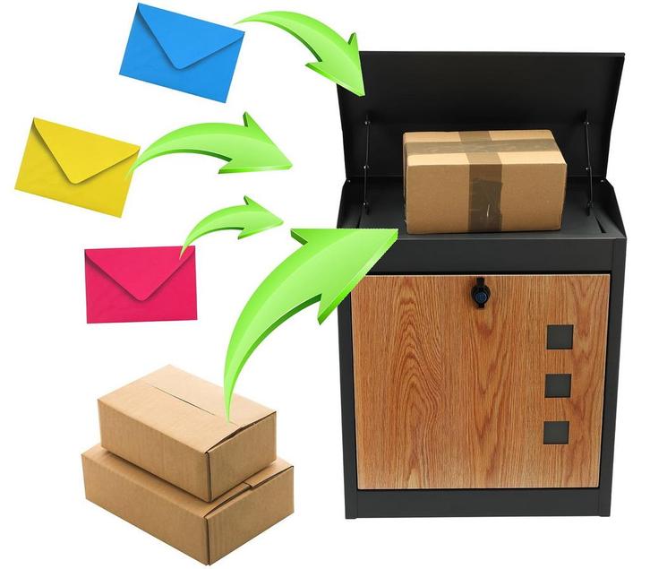 Pakketbrievenbus 43x24x52cm | Retour Deal | 35% Korting, Tuin en Terras, Brievenbussen, Nieuw, Staal, Staande brievenbus, Verzenden