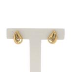 Gouden oorstekers met zirconia (oorbellen, geelgoud, 585), Goud, Met edelsteen, Gebruikt, Ophalen of Verzenden