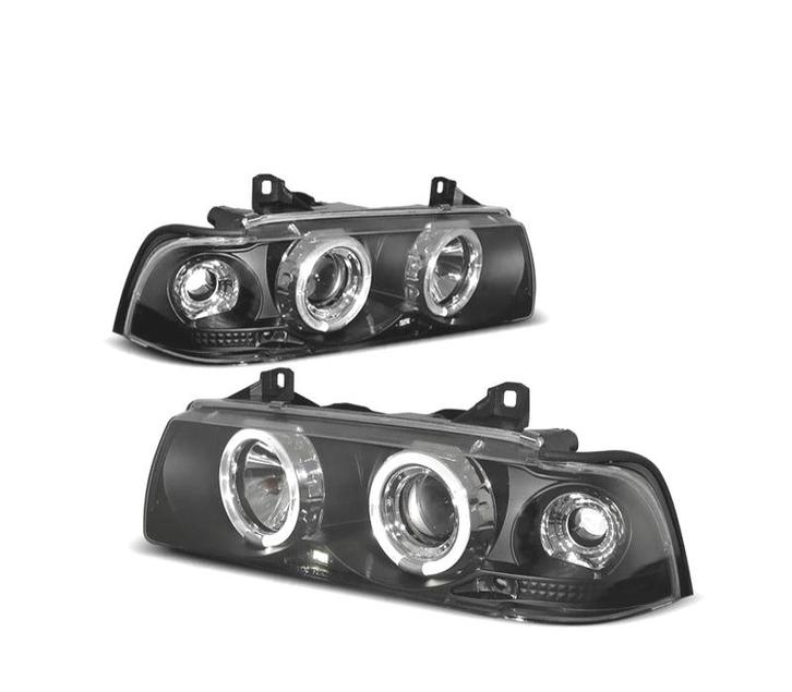 PHARES BMW E36 90-99 ANGEL EYES FOND NOIR, Auto-onderdelen, Verlichting, Verzenden