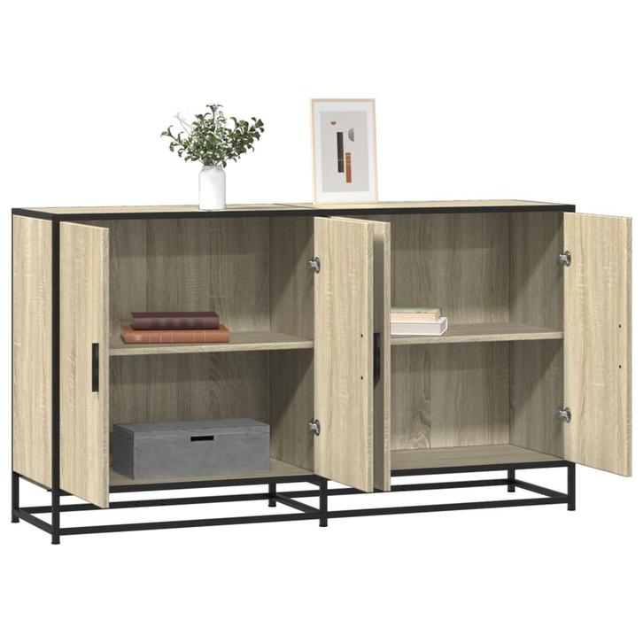 vidaXL Dressoir 134x35x76 cm bewerkt hout sonoma, Huis en Inrichting, Kasten | Dressoirs, Nieuw, Verzenden