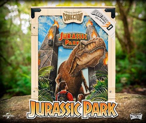 Jurassic Park WoodArts 3D Wooden Wall Art Rex Attack 30 x 40, Verzamelen, Film en Tv, Ophalen of Verzenden