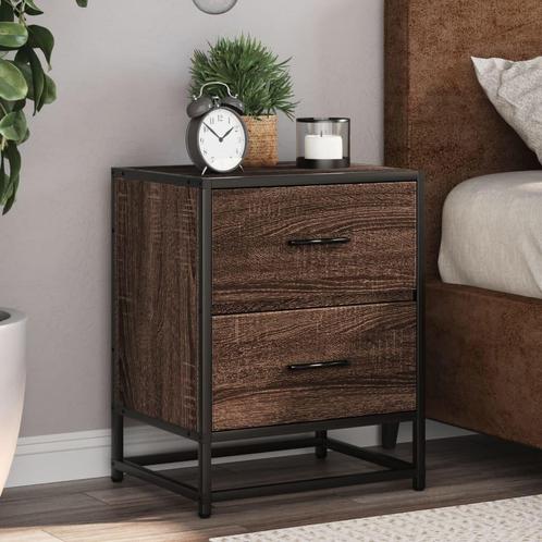 vidaXL Nachtkastjes 2 st 40x31x50 cm bewerkt hout bruin, Huis en Inrichting, Slaapkamer | Nachtkastjes, Nieuw, Verzenden