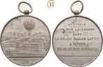 Verzilverte brons medaille auf den Ballonflug 1878 Frankr..., Verzenden