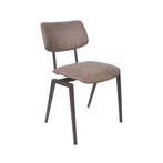 Stoel Stapelbaar | Taupe | Micro Suede | Zwart Metalen, Verzenden, Nieuw in verpakking